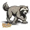 wrestling honey badger tattoo design idea
