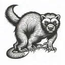 wrestling honey badger tattoo design idea