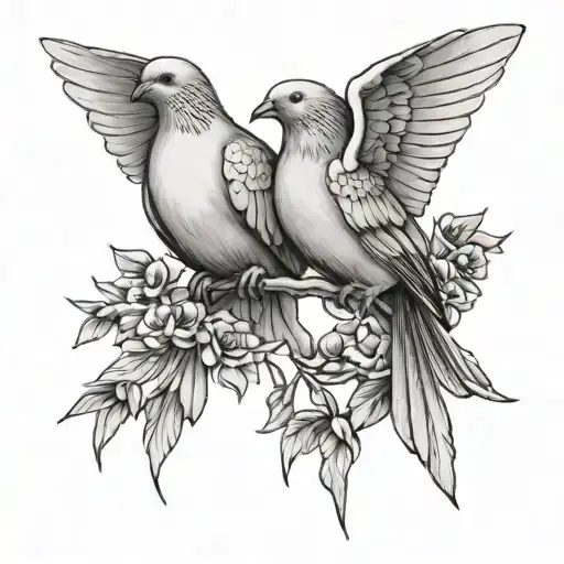 2 doves on forarm tattoo design idea