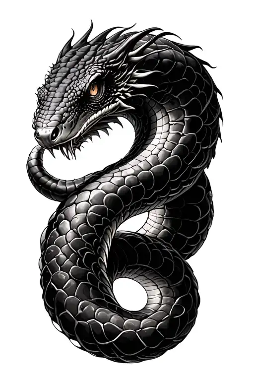 orobourus serpent Fibonacci ratios eating tail tattoo design idea