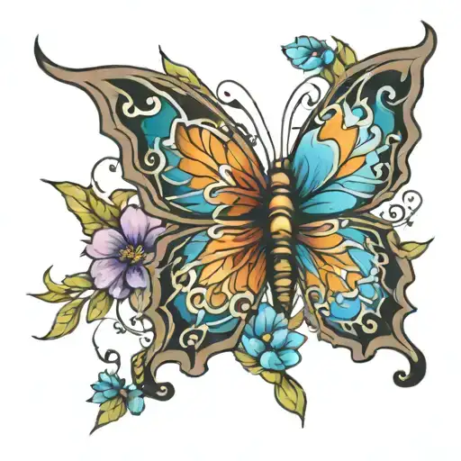 papillon tattoo design idea