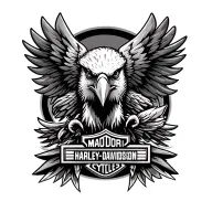Harley Davidson motorcycle eagle tattoo design idea