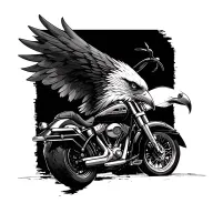 Harley Davidson motorcycle eagle tattoo design idea