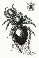 black widow spider crawling tattoo design idea