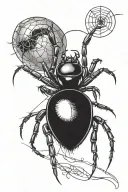 black widow spider crawling tattoo design idea