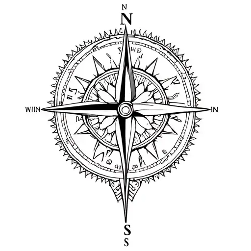 compass, lotus flower, chef tools, pathway leading tattoo design idea