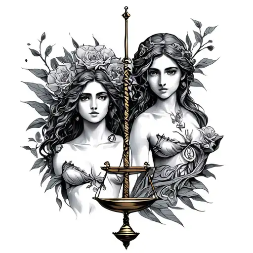 Libra And Aquarius tattoo design idea