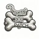 a dog bone that says Patch tattoo design idea