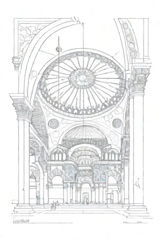 the interior dome of the hagia sophia mosque in istanbul tattoo design idea