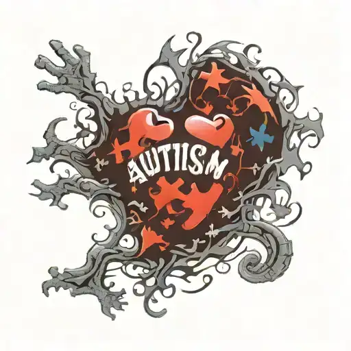 autism adhd struggle battle vs darkness tattoo design idea