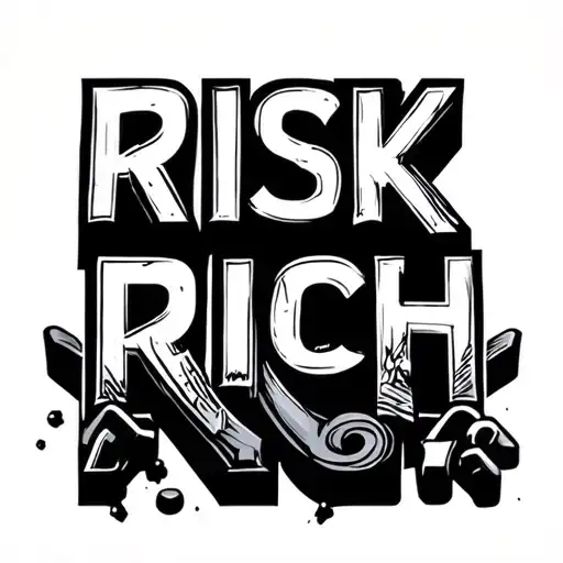 "Risk Rich" "Risk Rich" playing blocks body black and white tattoo design idea