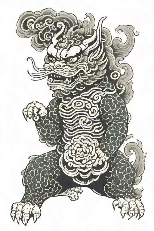 foo dog tattoo design idea