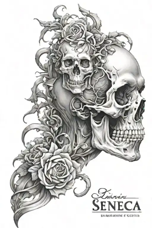 philosophy seneca stoic memento mori tattoo design idea