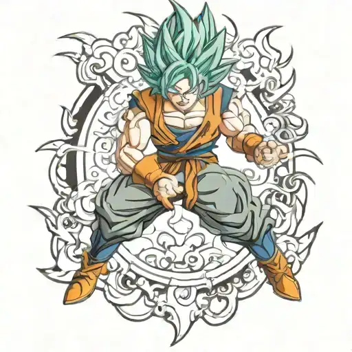 goku super saiyan god tattoo design idea