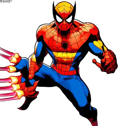 cyclops from x men, spider man, and wolverine claws extended tattoo design idea