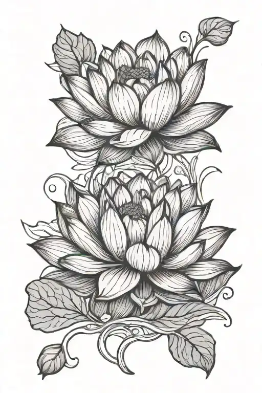 lotus flower growing dim Illuminated tattoo design idea