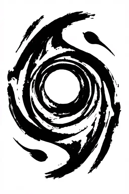 High contrast brush-like strokes dark aesthetic surrealist gothic blackwork otherworldly ornamental abstract sigilism tattoo design idea