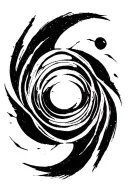 High contrast brush-like strokes dark aesthetic surrealist gothic blackwork otherworldly ornamental abstract sigilism tattoo design idea