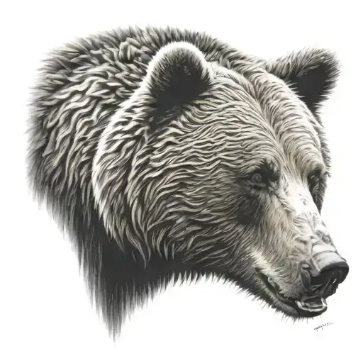 grizzly bear head tattoo design idea