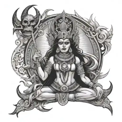 mother kali goddess tattoo design idea