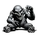 oogie boogie playing with dice tattoo design idea