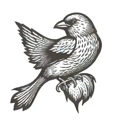 canary bird horror tattoo design idea