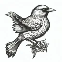canary bird horror tattoo design idea