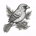 canary bird horror tattoo design idea