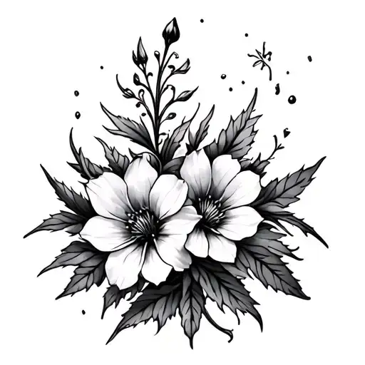 crown and fireweed flowers tattoo design idea