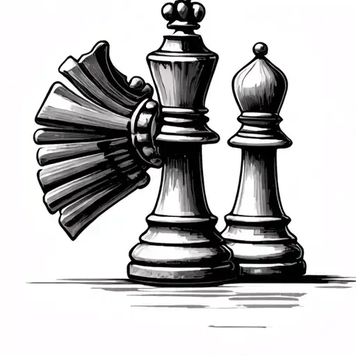 queen chess piece only tattoo design idea