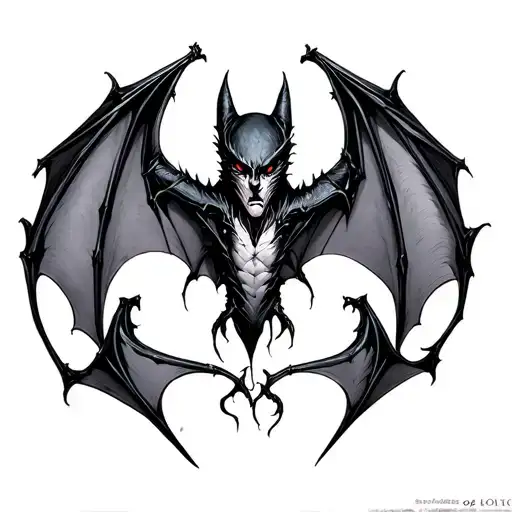 Gothic Bat tattoo design idea