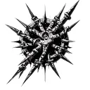 broken spiked chain tattoo design idea