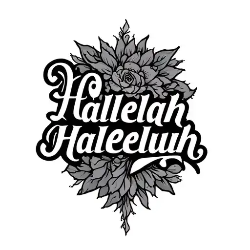 text 'hallelujah' tattoo design idea