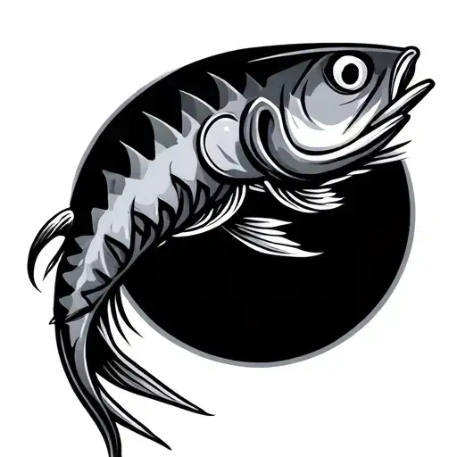 fishing hook tattoo design idea