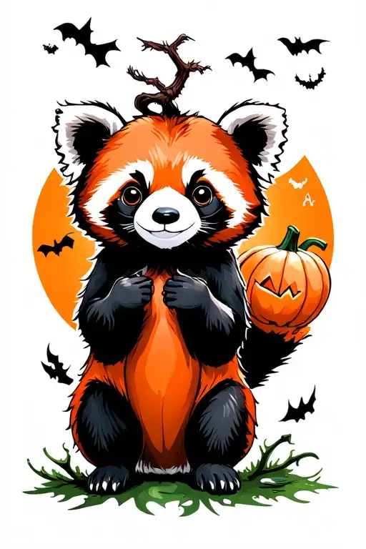red panda halloween ghost edgy tattoo design tattoo design idea