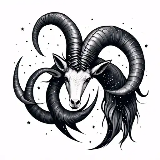 constellation capricorn + aries tattoo design idea