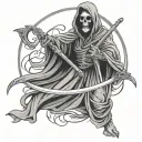 grim reaper with a scythe tattoo design idea