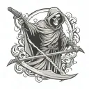 grim reaper with a scythe tattoo design idea