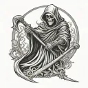 grim reaper with a scythe tattoo design idea
