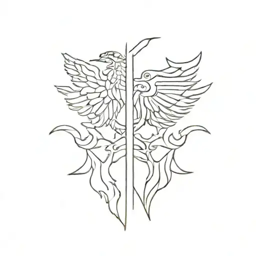 albania flags intertwined tattoo design idea