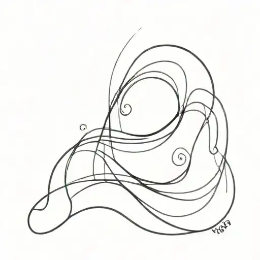 A minimalist wave or flowing line where Let it Be appears as part of the crest or integrated into the flow. tattoo design idea