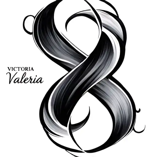 Victoria Valeria names into infinity sign tattoo design idea