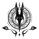 anubis round logo tattoo design idea