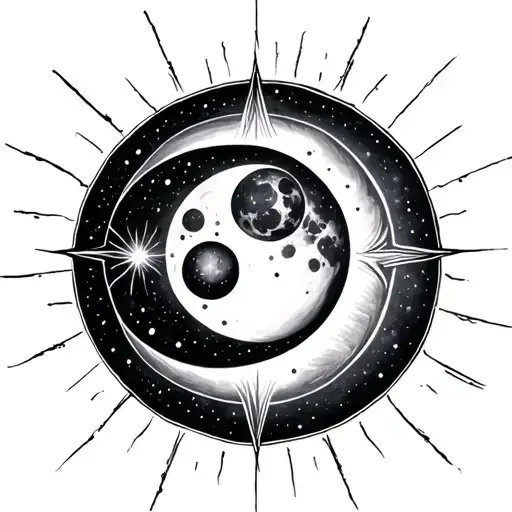 sun aquarius, moon cancer, rising libra tattoo design idea