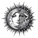 sun aquarius, moon cancer, rising libra tattoo design idea