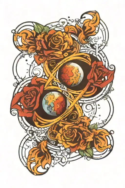 Universe, infinity, twinflame  tattoo design idea