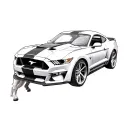 ford mustang logo with a (3d ghosted image of horse in the back ground on its hind legs front legs in the air) tattoo design idea