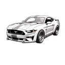 ford mustang logo with a (3d ghosted image of horse in the back ground on its hind legs front legs in the air) tattoo design idea