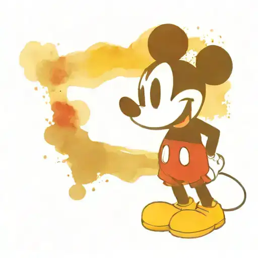 Mickey Mouse standing tattoo design idea
