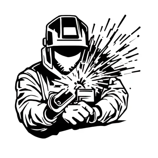 welder welding tattoo design idea